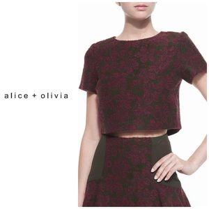 Alice + Olivia Sarina jacquard crop top